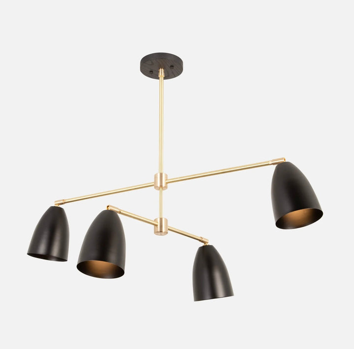 Modern Black and Gold Pendant Chandelier