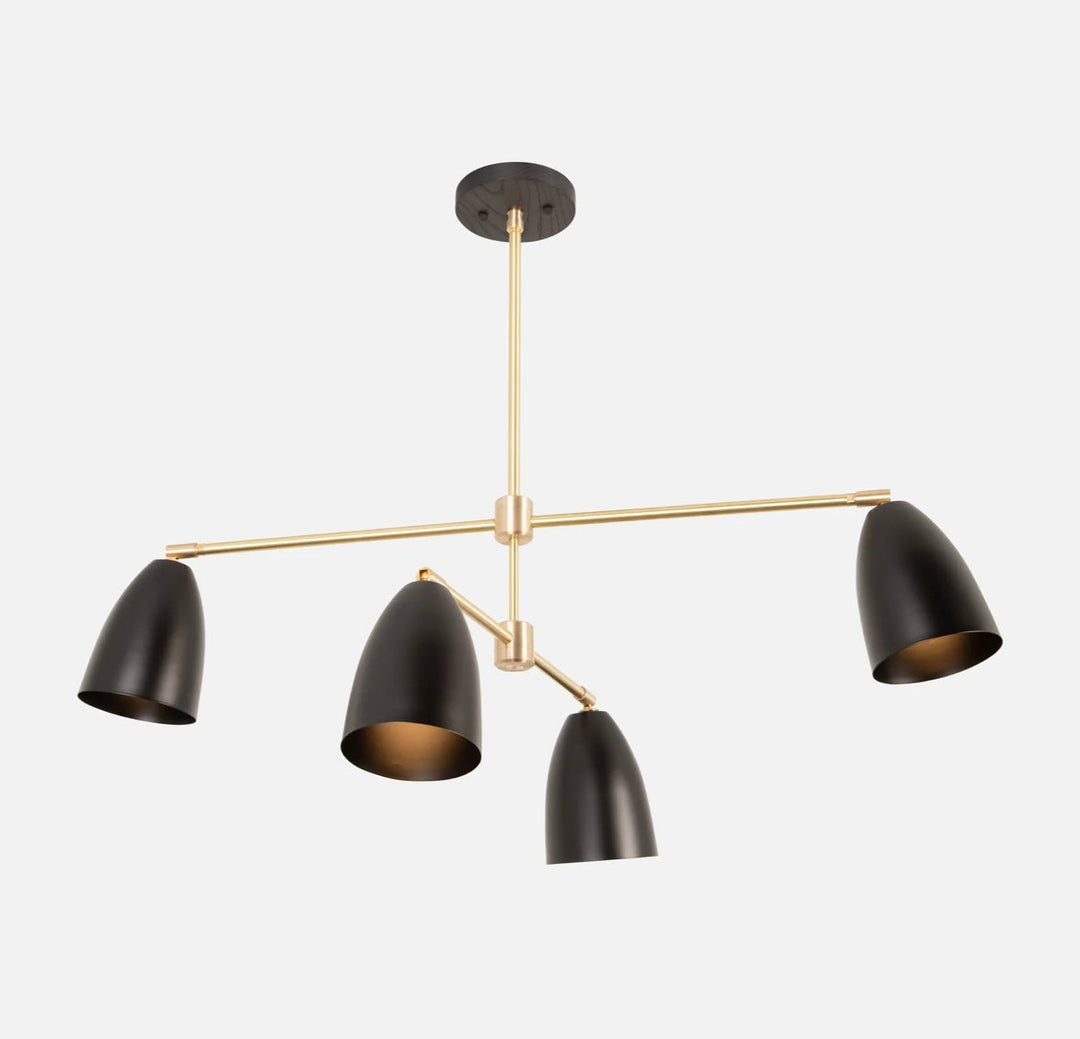 Modern Black and Gold Pendant Chandelier