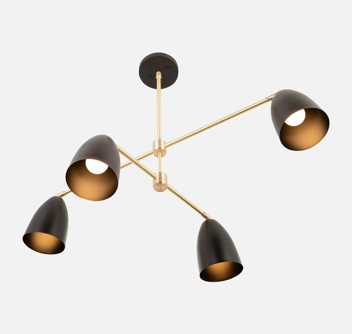 Modern Black and Gold Pendant Chandelier