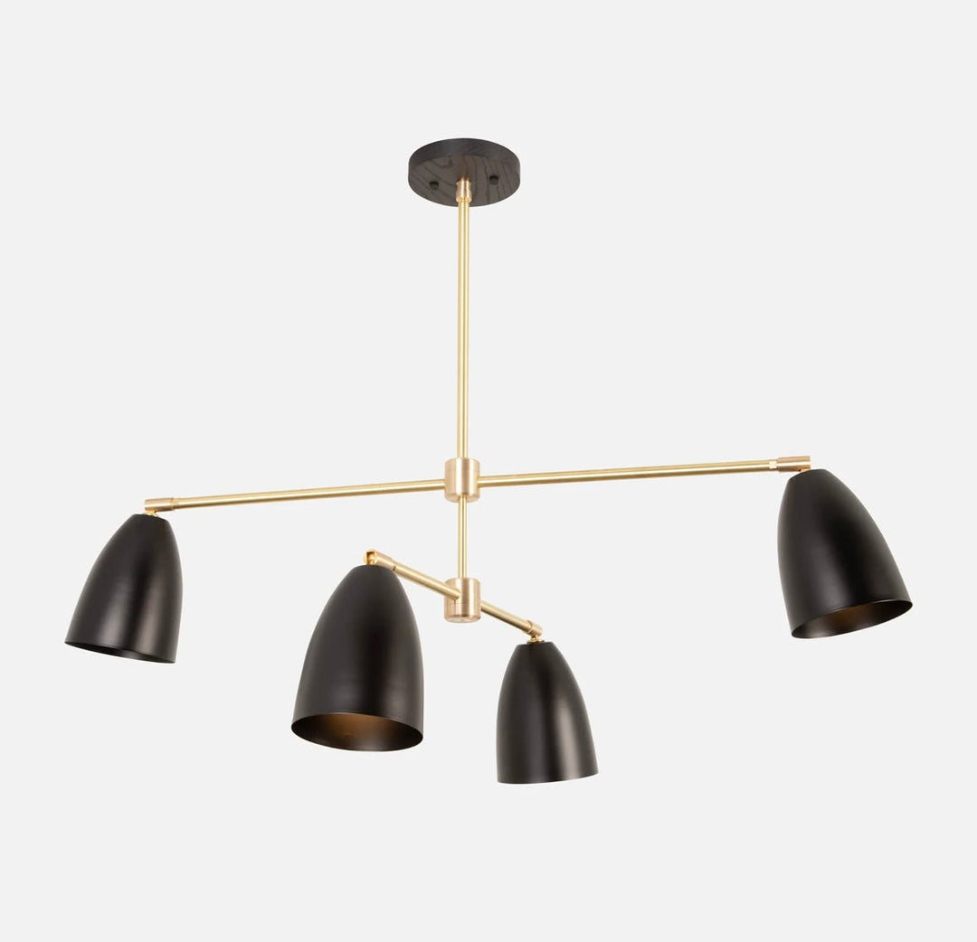 Modern Black and Gold Pendant Chandelier