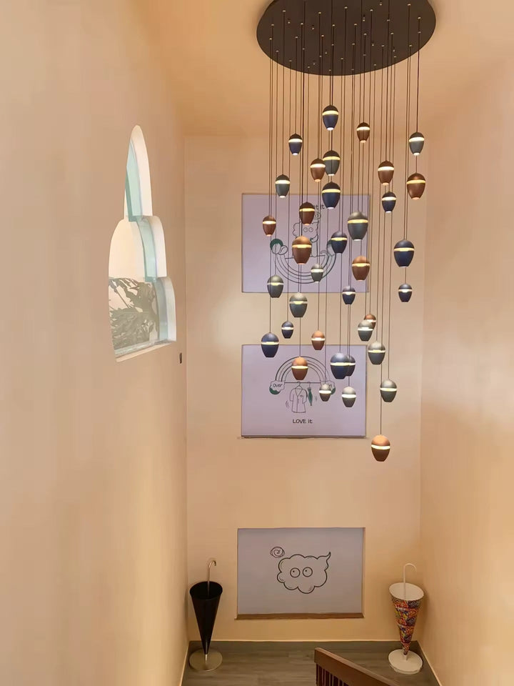 Brown and blue Metal Modern Pendant Light