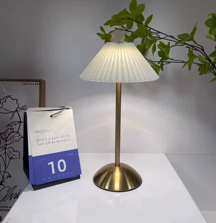 Pleated rechargeable Shade Table Lamp