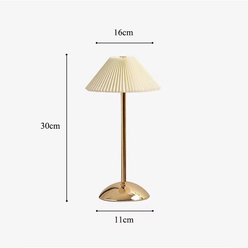 Pleated rechargeable Shade Table Lamp