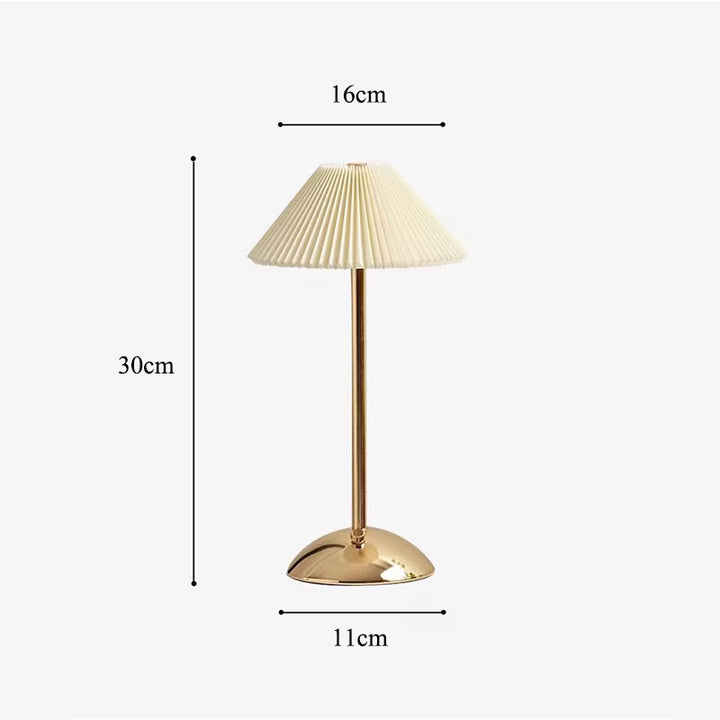 Pleated rechargeable Shade Table Lamp