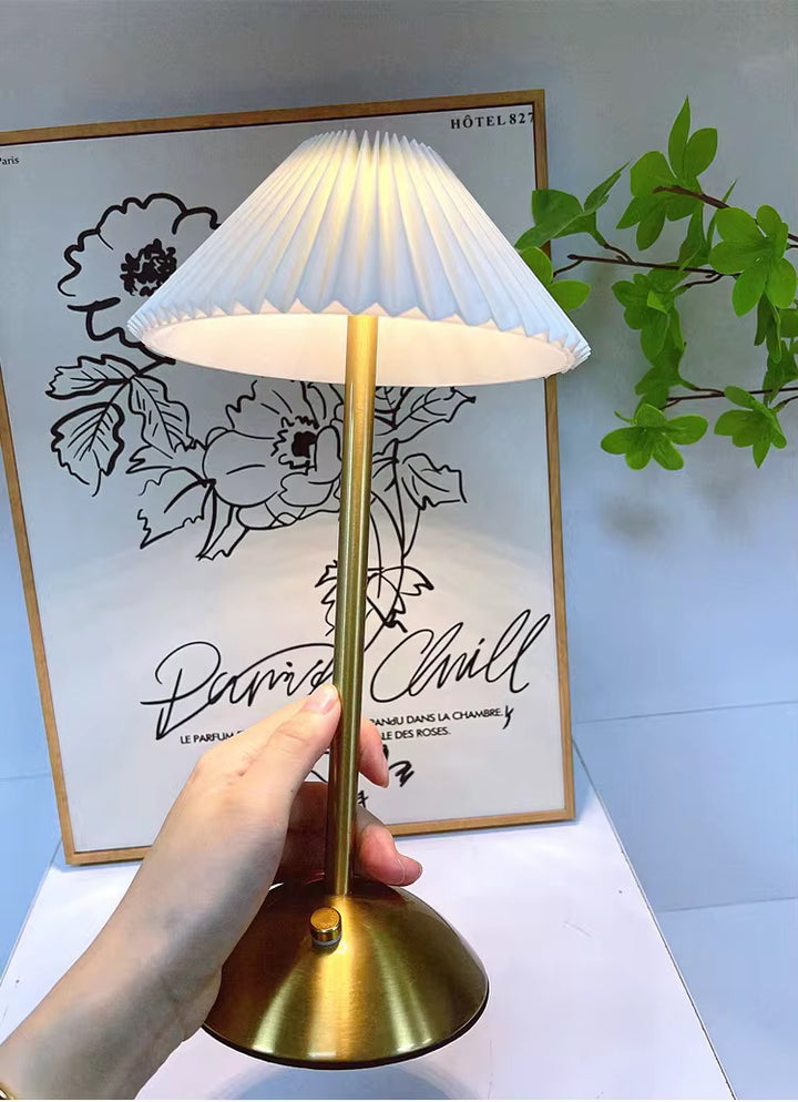 Pleated rechargeable Shade Table Lamp