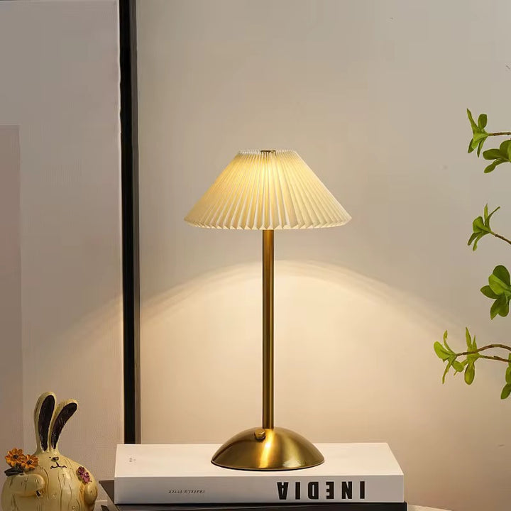 Pleated rechargeable Shade Table Lamp