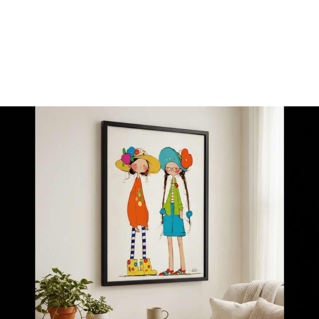Whimsical Girls Art Canvas