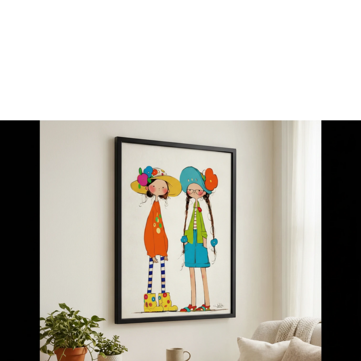 Whimsical Girls Art Canvas