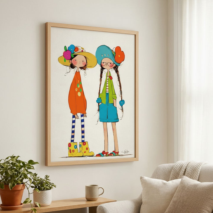 Whimsical Girls Art Canvas
