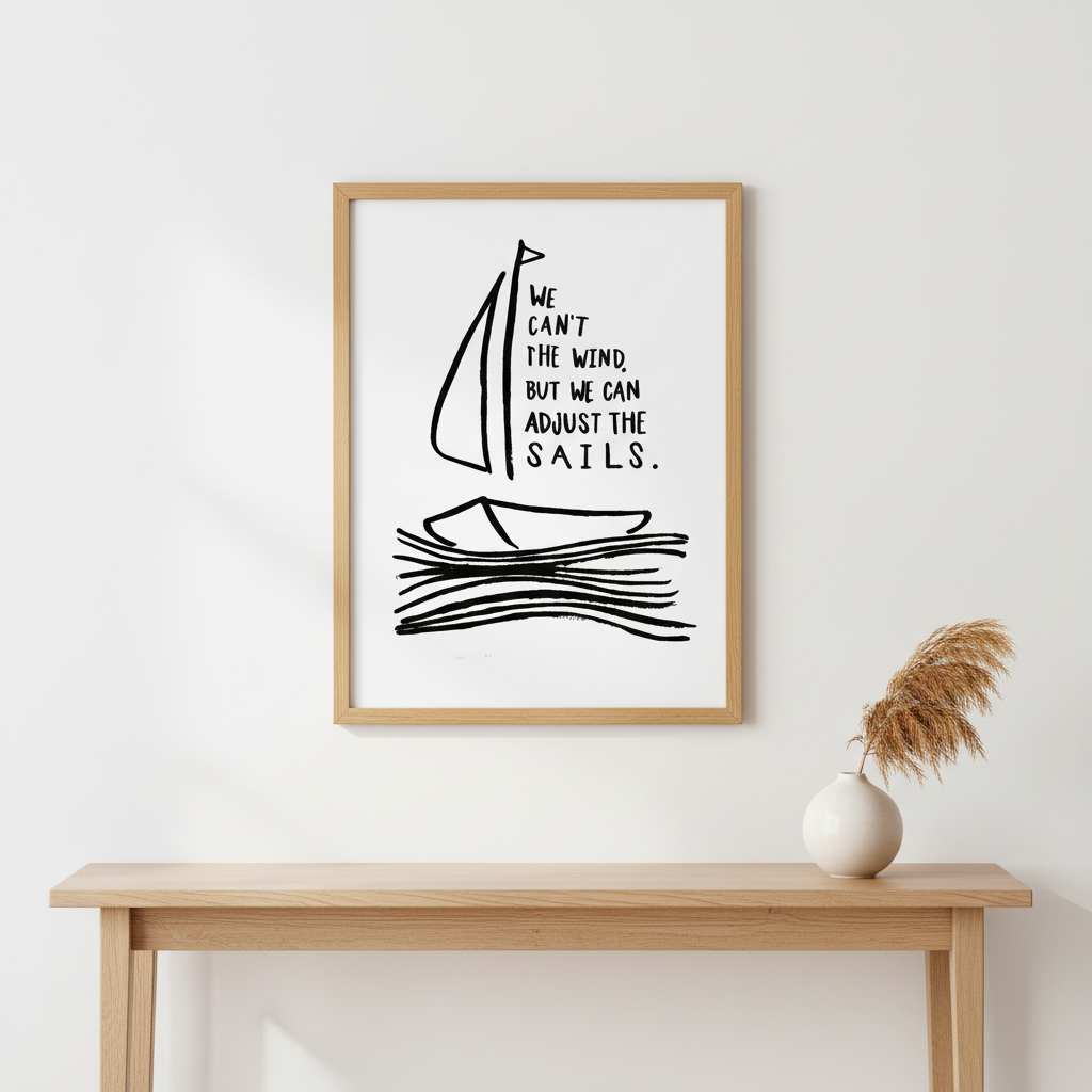 Adjust the Sails Sailboat Quote Canvas