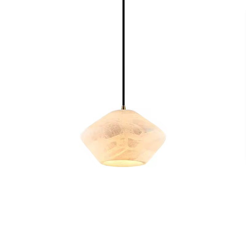 Minimal Artificial Marble Cone Pendant 40 cm
