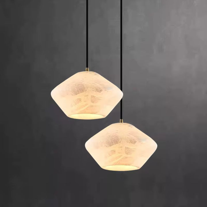 Minimal Artificial Marble Cone Pendant 40 cm