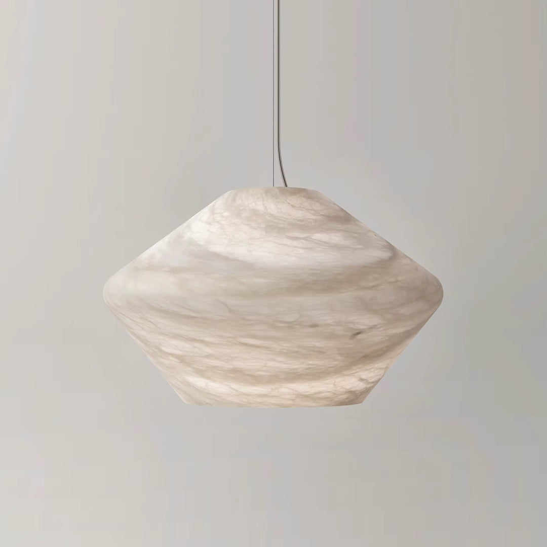 Minimal Artificial Marble Cone Pendant 40 cm