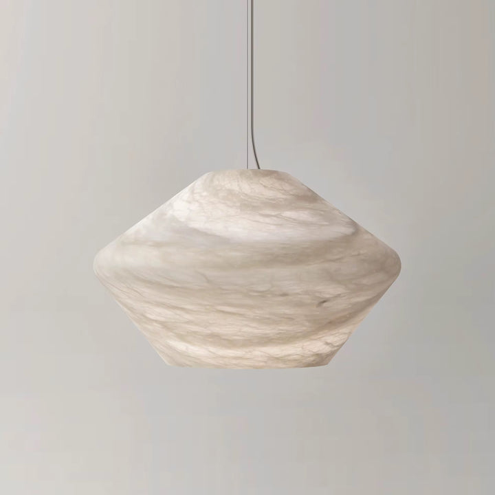 Minimal Artificial Marble Cone Pendant 40 cm