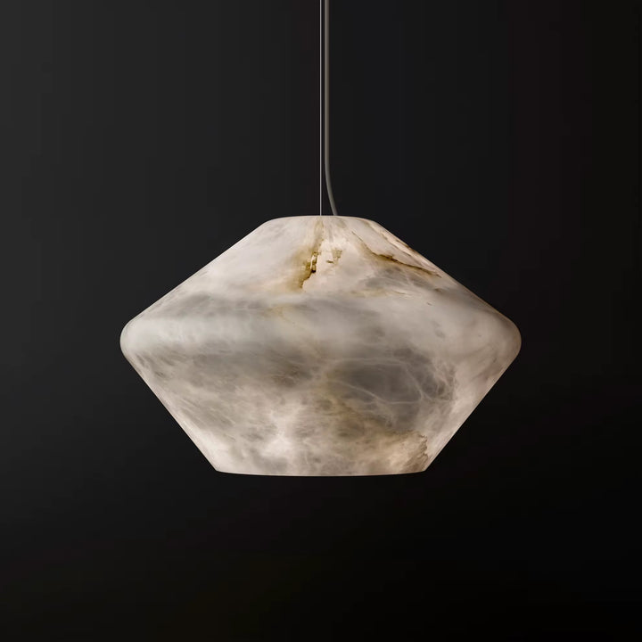 Minimal Artificial Marble Cone Pendant 40 cm