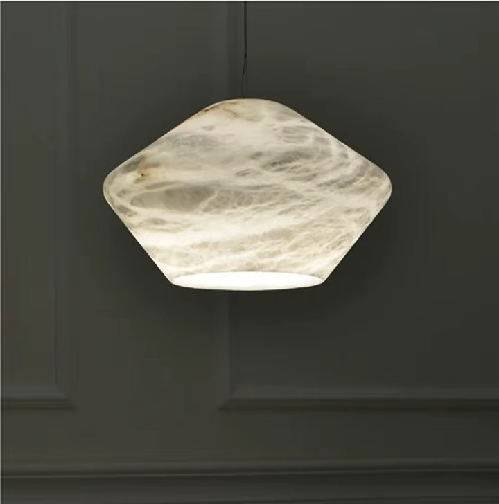 Minimal Artificial Marble Cone Pendant 40 cm