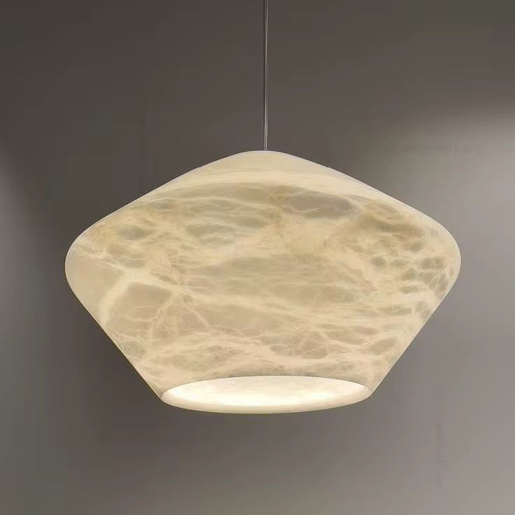 Minimal Artificial Marble Cone Pendant 40 cm