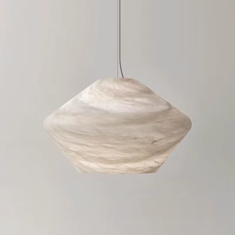 Minimal Artificial Marble Cone Pendant 40 cm