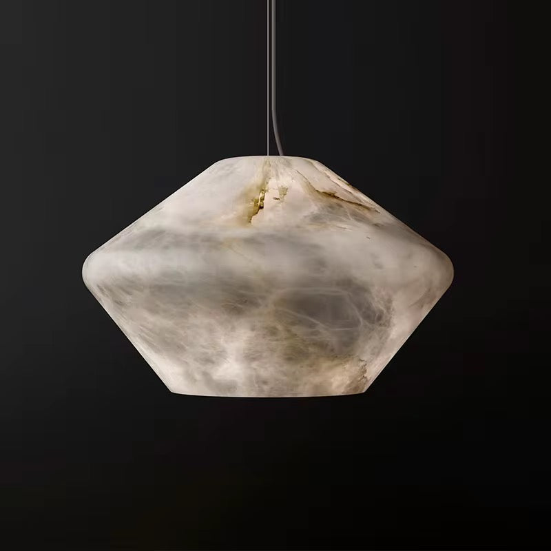 Minimal Artificial Marble Cone Pendant 40 cm