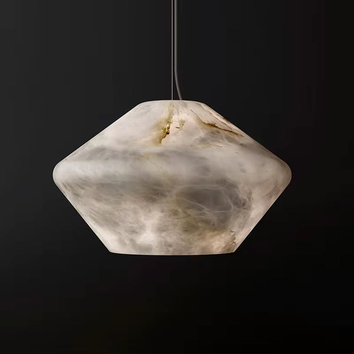 Minimal Artificial Marble Cone Pendant 40 cm