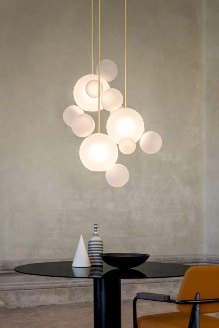 Modern Frosted Glass Globe Pendant Light Cluster