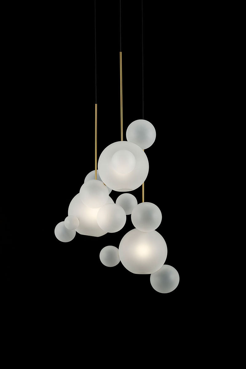 Modern Frosted Glass Globe Pendant Light Cluster