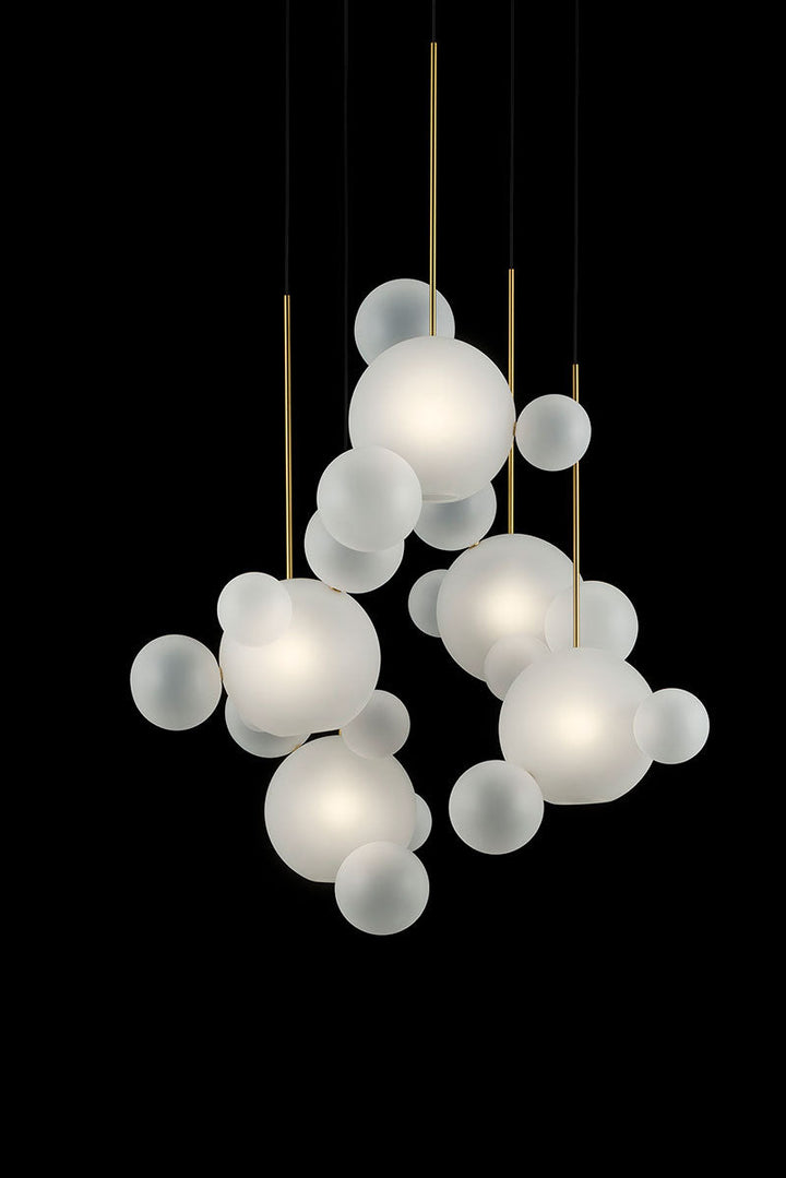 Modern Frosted Glass Globe Pendant Light Cluster