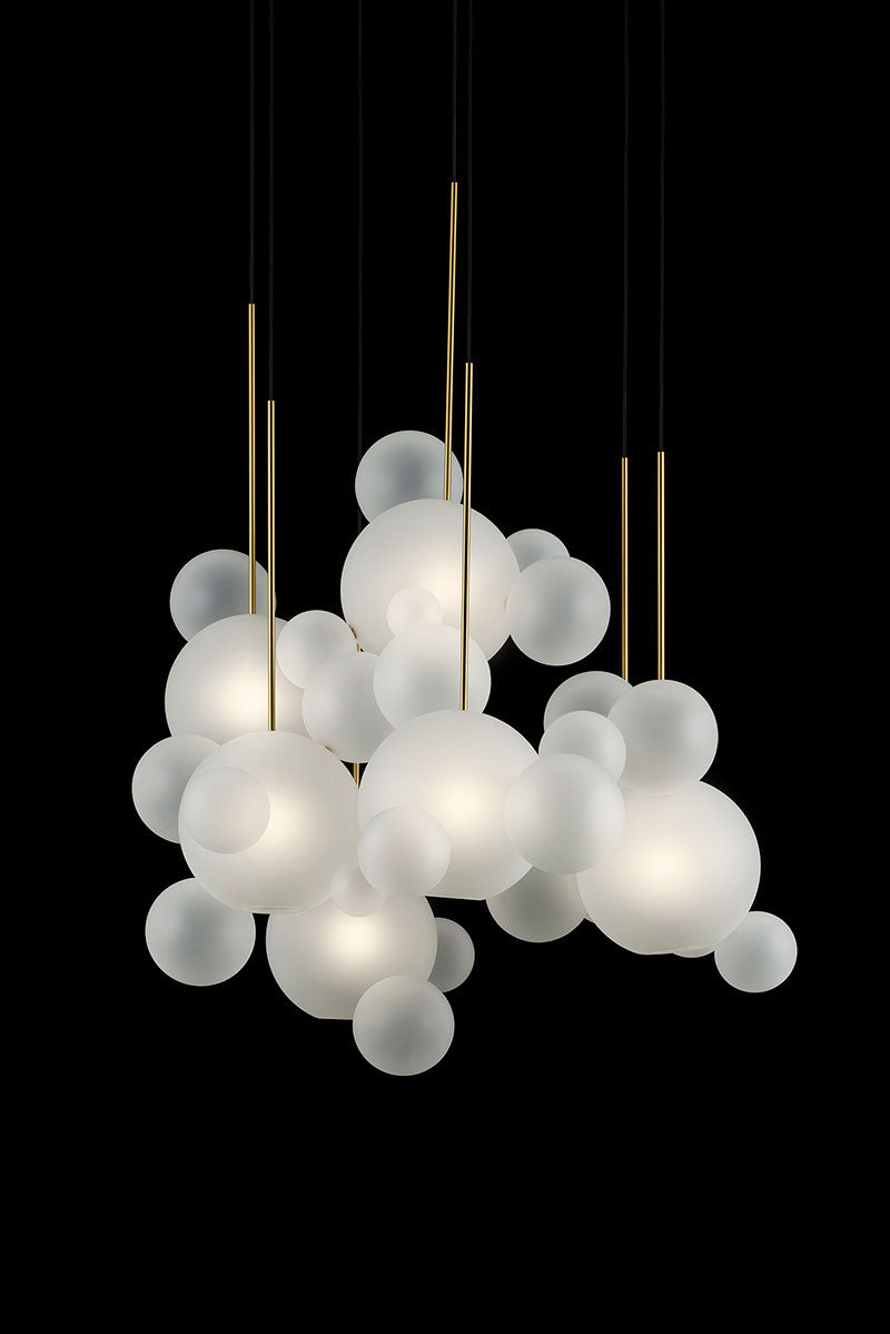 Modern Frosted Glass Globe Pendant Light Cluster