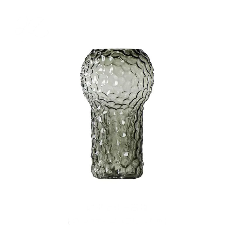 Textured Smoky Glass Vase