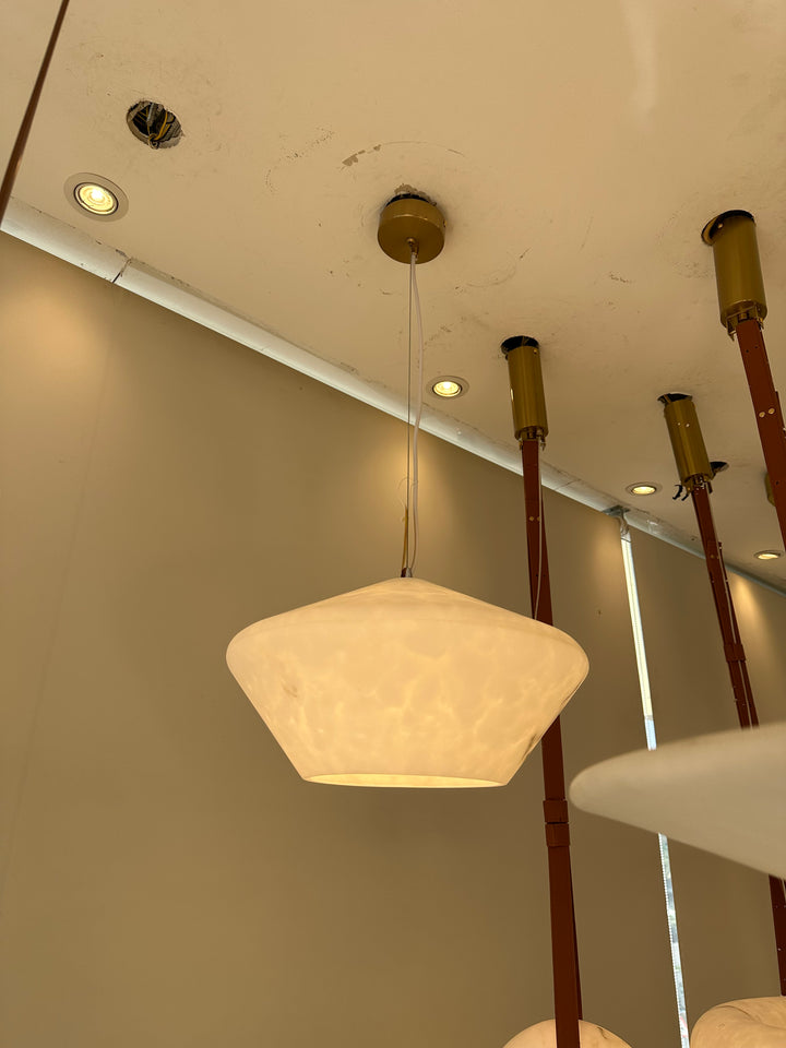 Minimal Artificial Marble Cone Pendant 40 cm