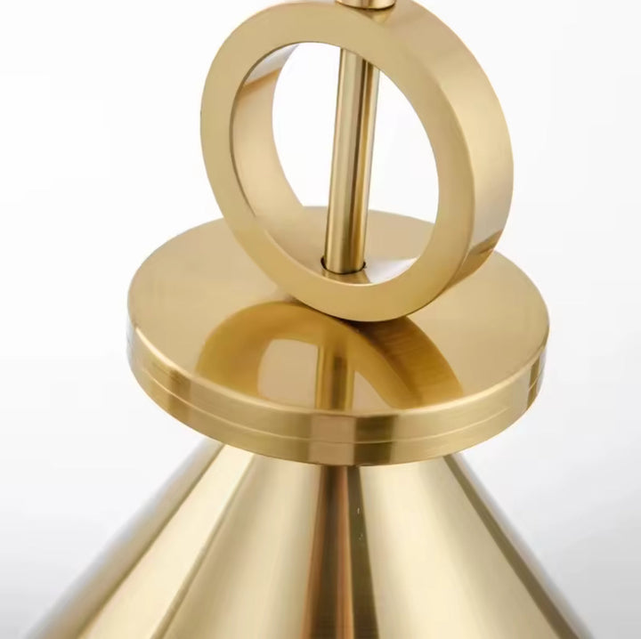 Adjustable Brass Cone Pendant Light with adjustable weight