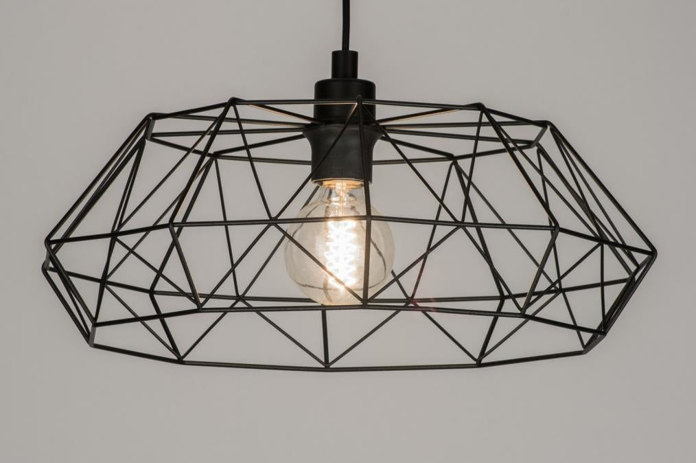 Industrial Geometric Wire Pendant Light