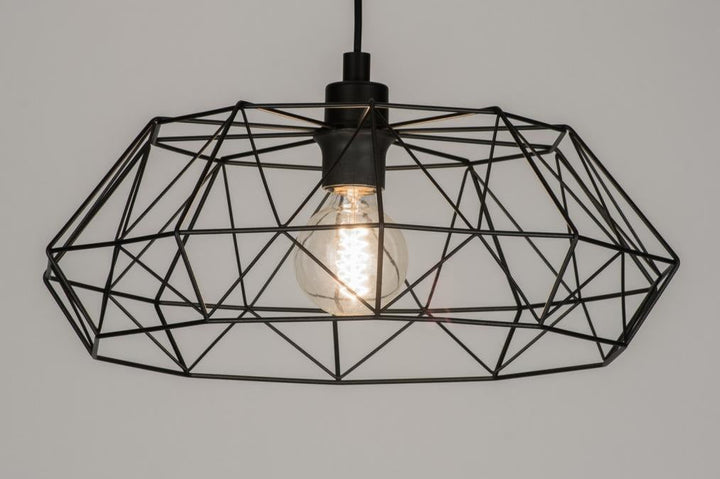 Industrial Geometric Wire Pendant Light