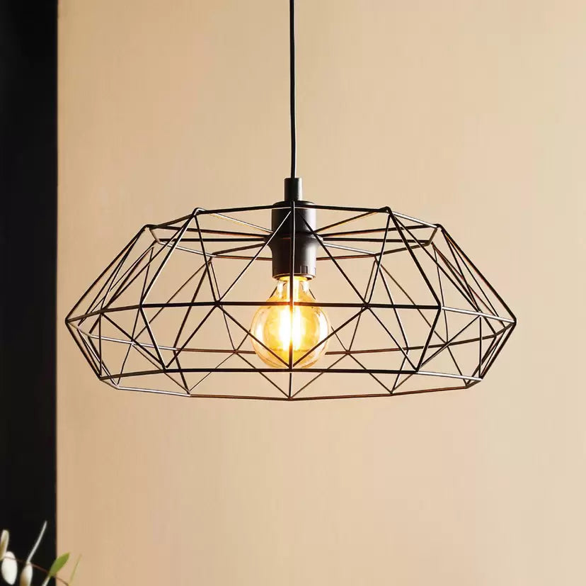 Industrial Geometric Wire Pendant Light