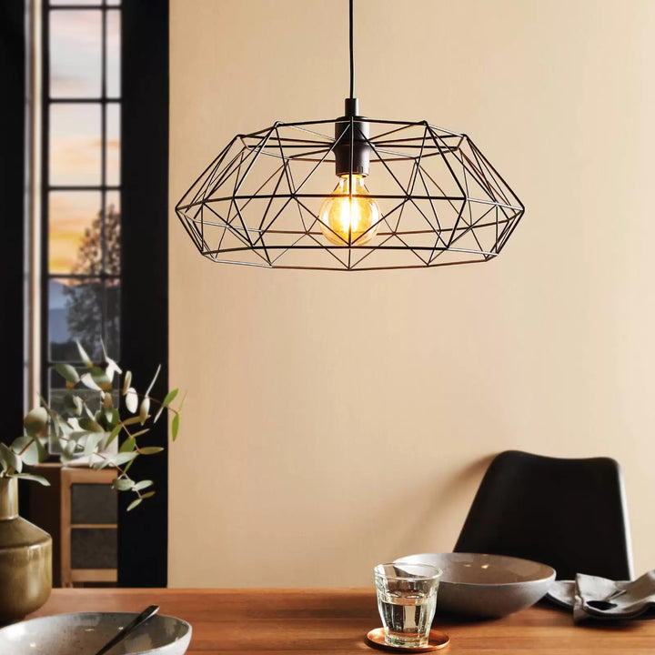 Industrial Geometric Wire Pendant Light