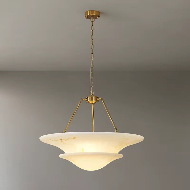 Vintage Artificial Marble Disc Pendant 60 cm