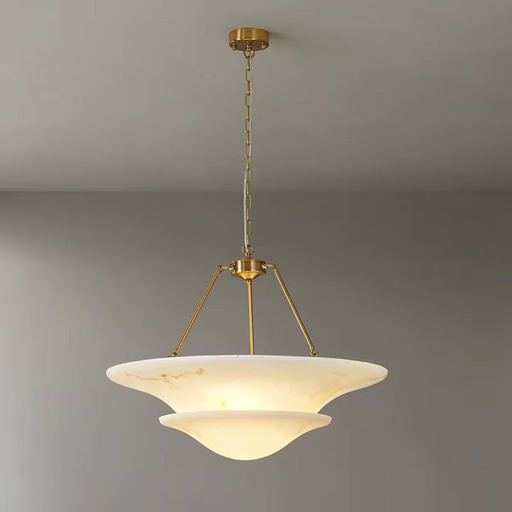Vintage Artificial Marble Disc Pendant 60 cm