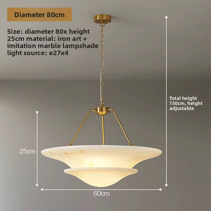 Vintage Artificial Marble Disc Pendant 60 cm