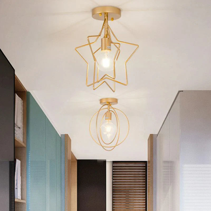 Modern Star and Ring Ceiling Light Set