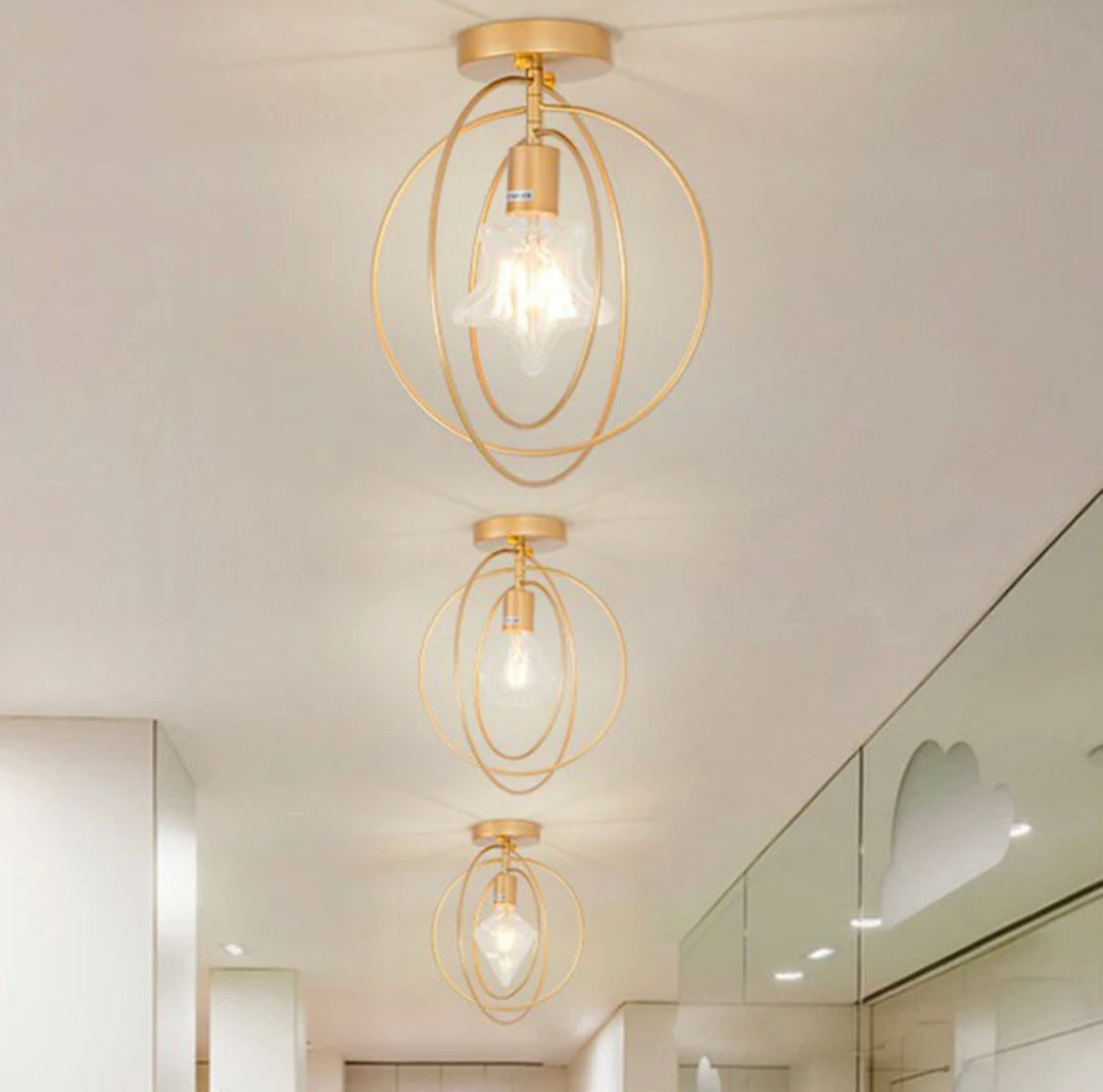 Modern Star and Ring Ceiling Light Set