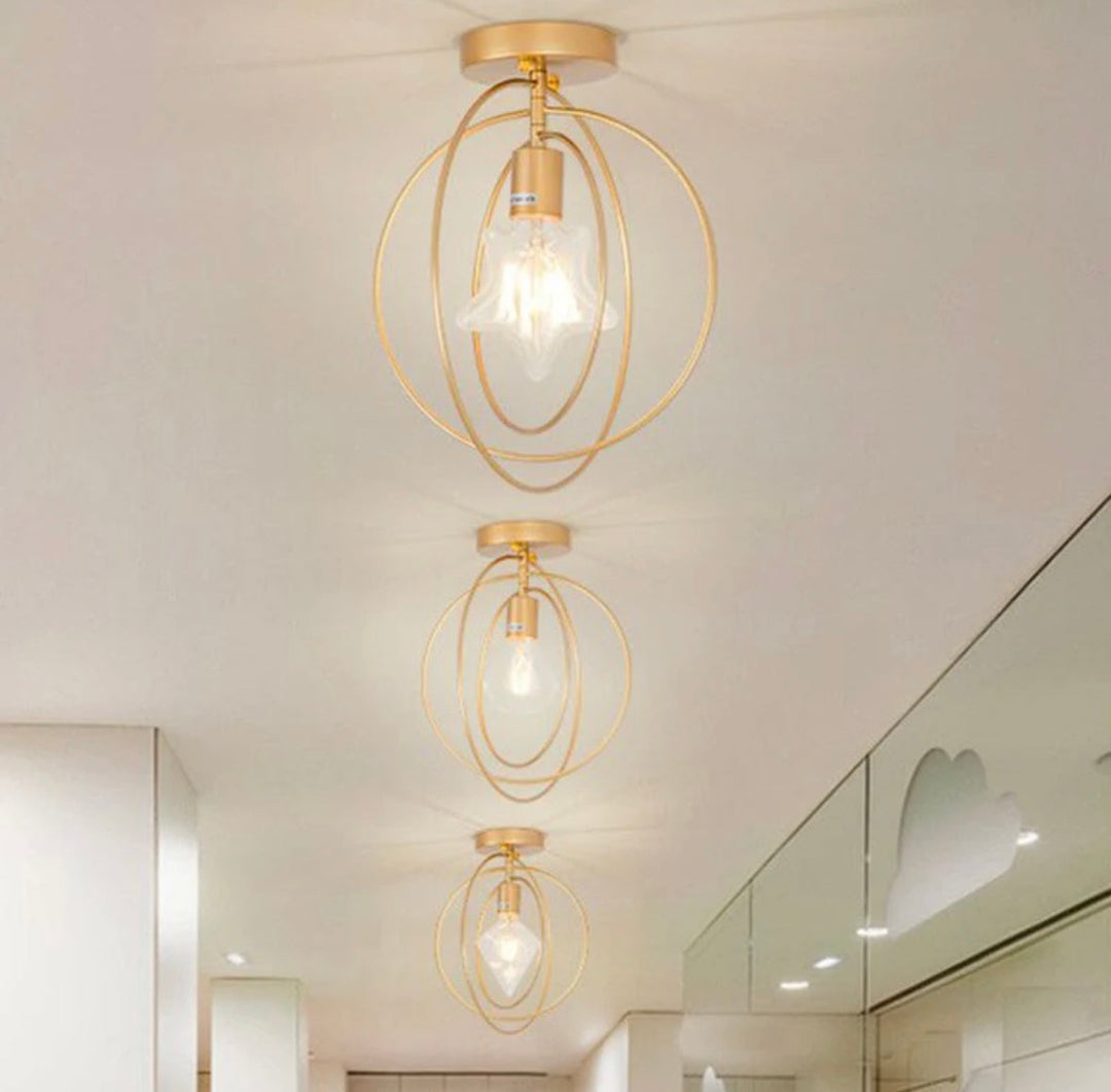 Modern Star and Ring Ceiling Light Set