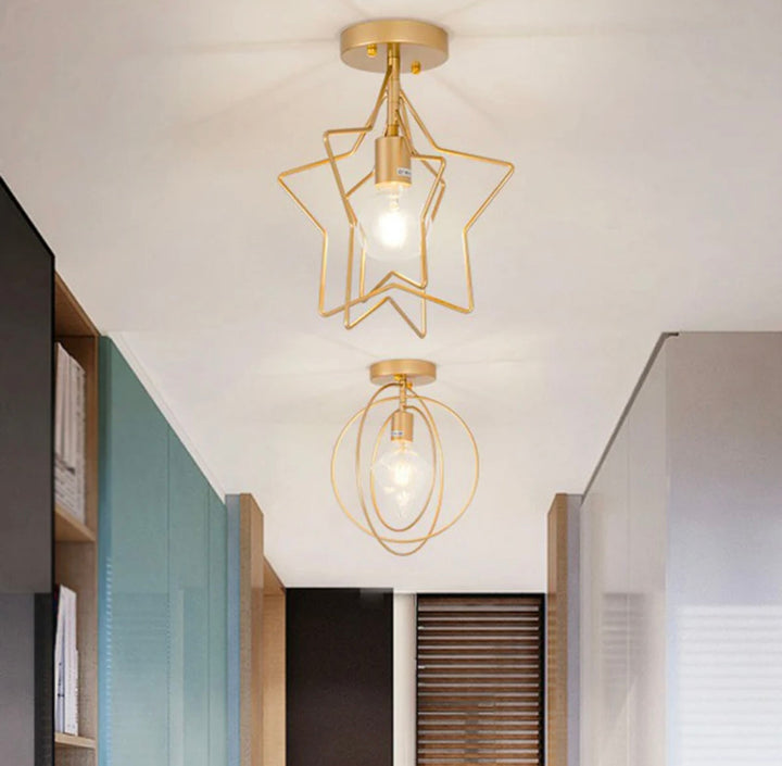 Modern Star and Ring Ceiling Light Set