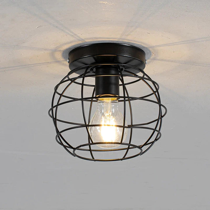 Industrial Globe Cage Ceiling Light