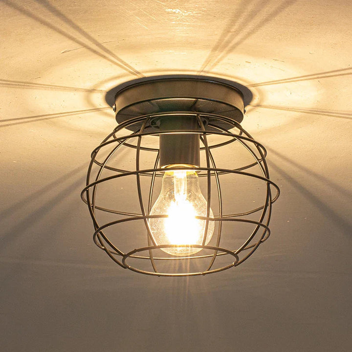 Industrial Globe Cage Ceiling Light