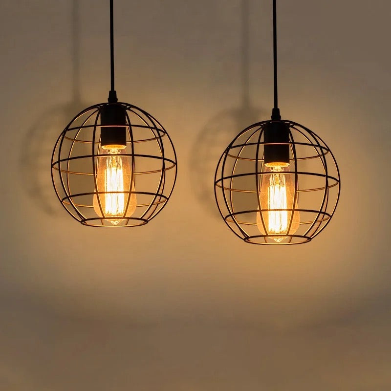 Industrial Globe Cage Ceiling Light