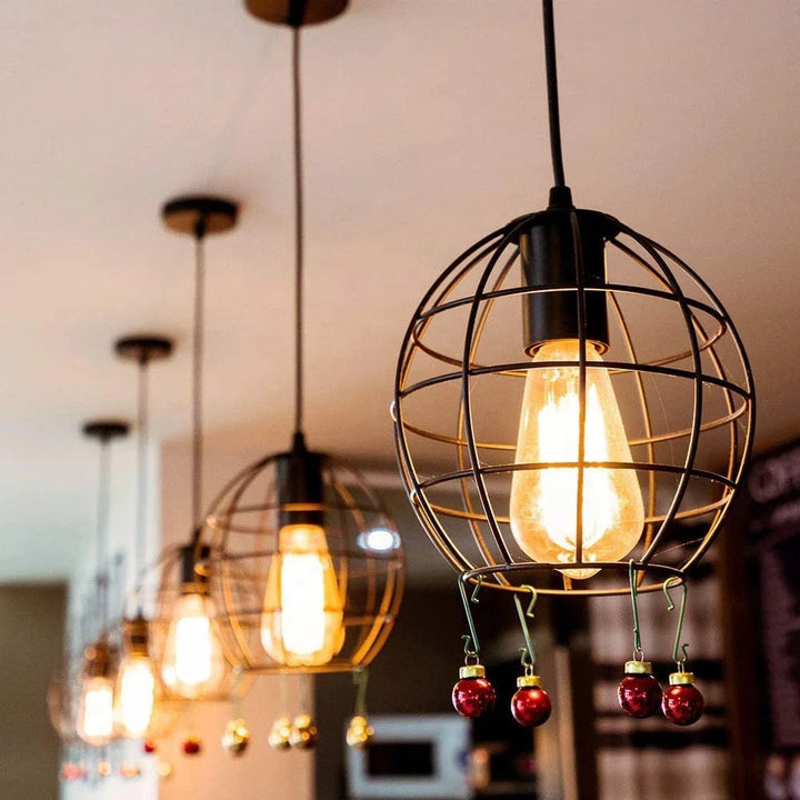 Industrial Globe Cage Ceiling Light