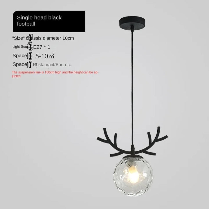 Modern Antler Globe Pendant Light Trio