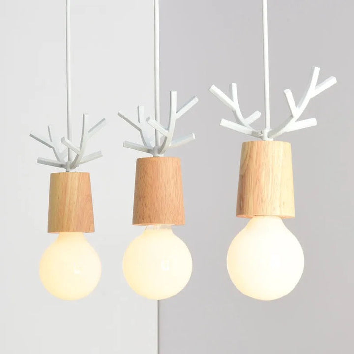 Wooden Antler Pendant Light