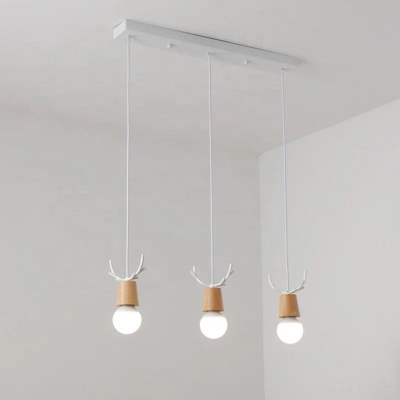 Wooden Antler Pendant Light