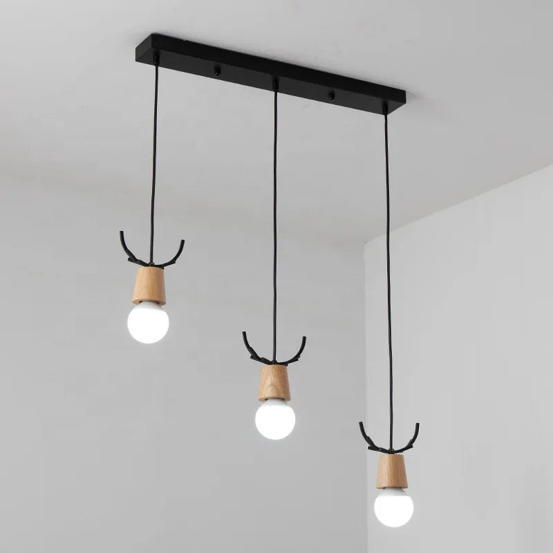 Wooden Antler Pendant Light